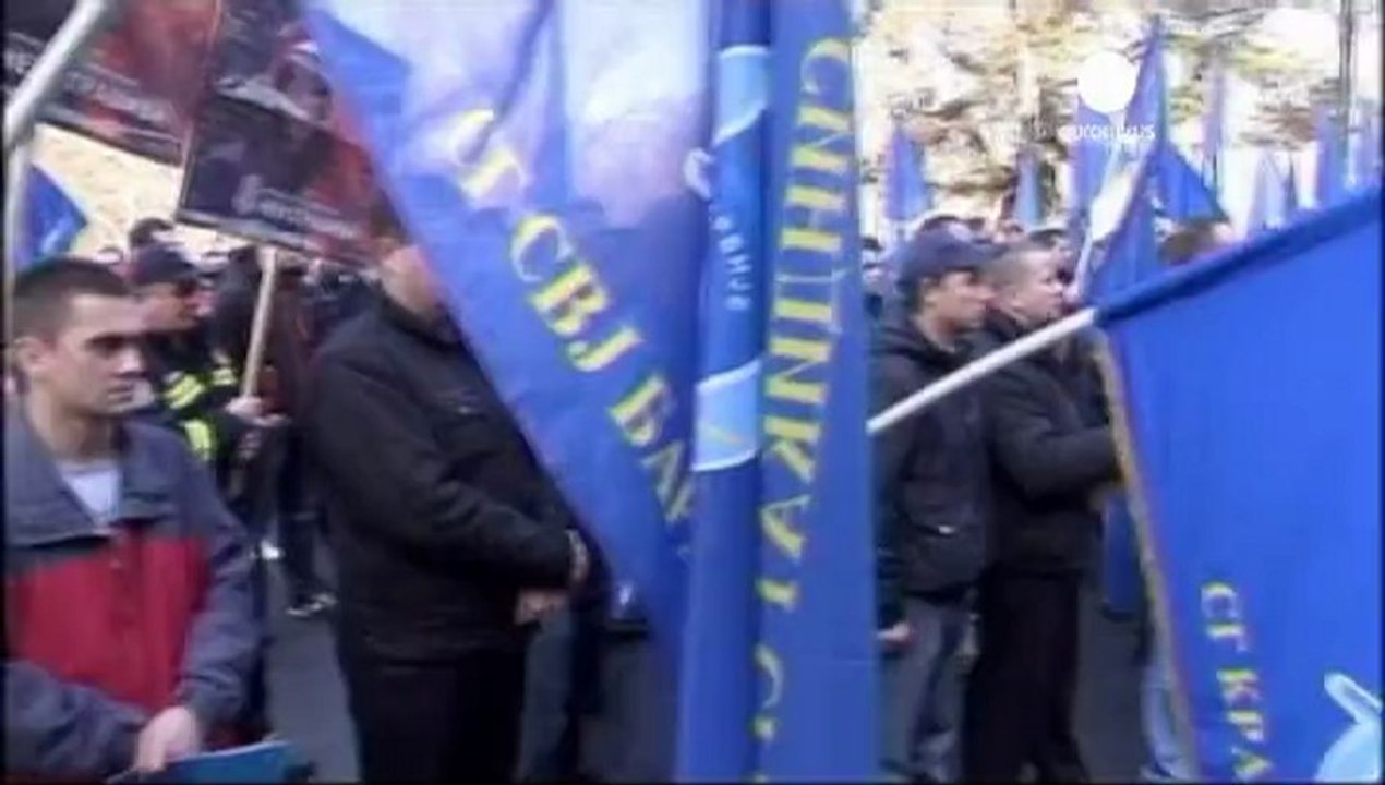 Les policiers serbes manifestent à Belgrade