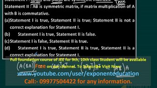 Maths AIEEE 2011 solved problems-4, Matrices, Coordinate Geometry IIT JEE study material