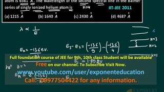 Modern Physics IIT JEE 2011 solution, Atomic Structure, how to solve numerical