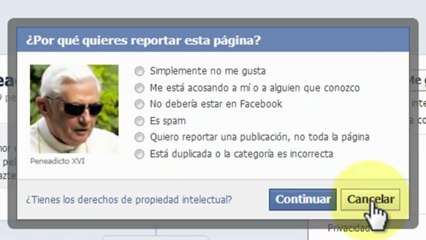 Denuncia a pagina blasfema en facebook