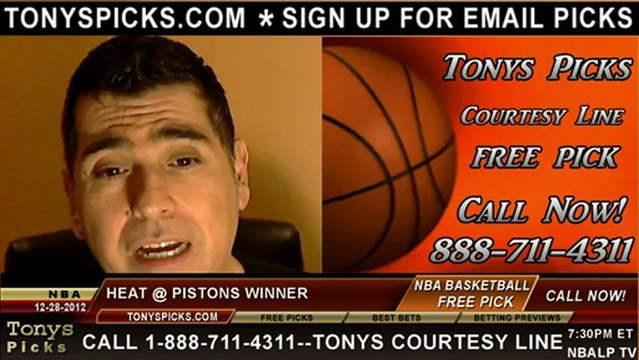 Detroit Pistons versus Miami Heat Pick Prediction NBA Pro Basketball Odds Preview 12-28-2012