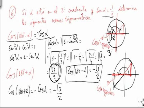 Ejercicios y problemas resueltos de razones trigonométricas problema 6
