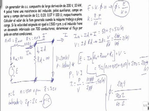 Maquinas electricas generador compuesto de larga derivacion