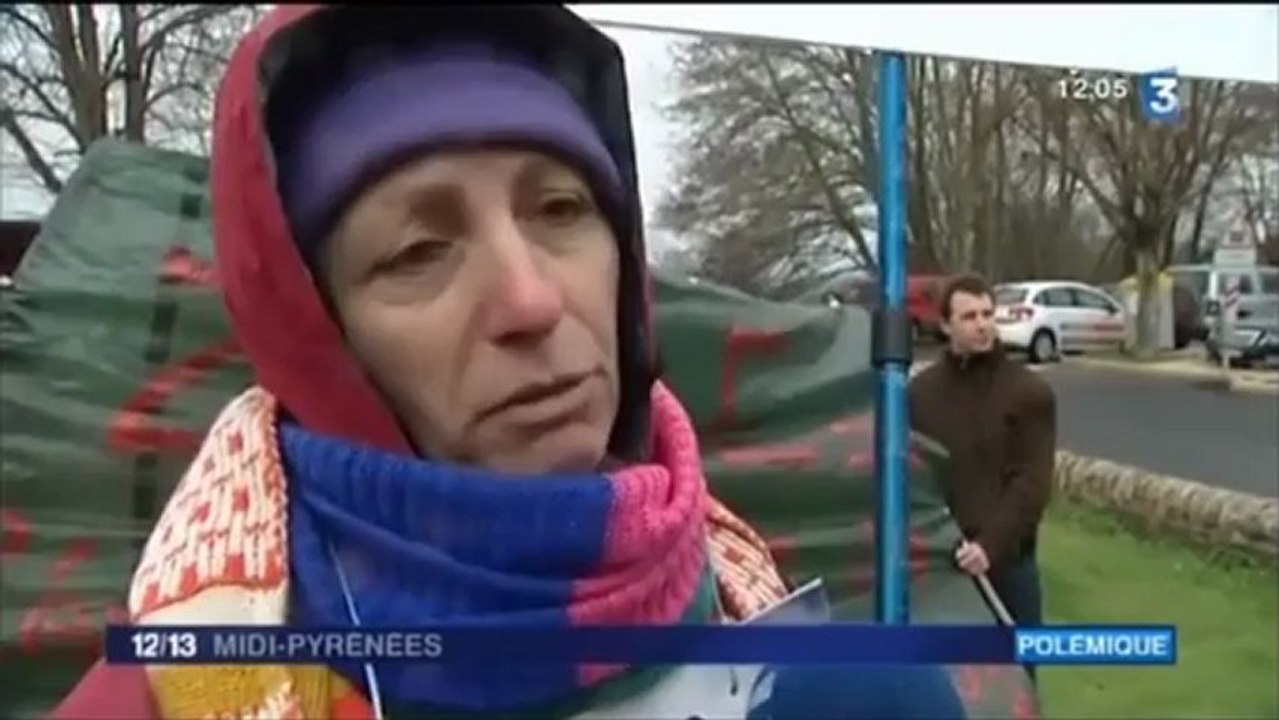 Manifestation anti-éoiennes à Bertholène
