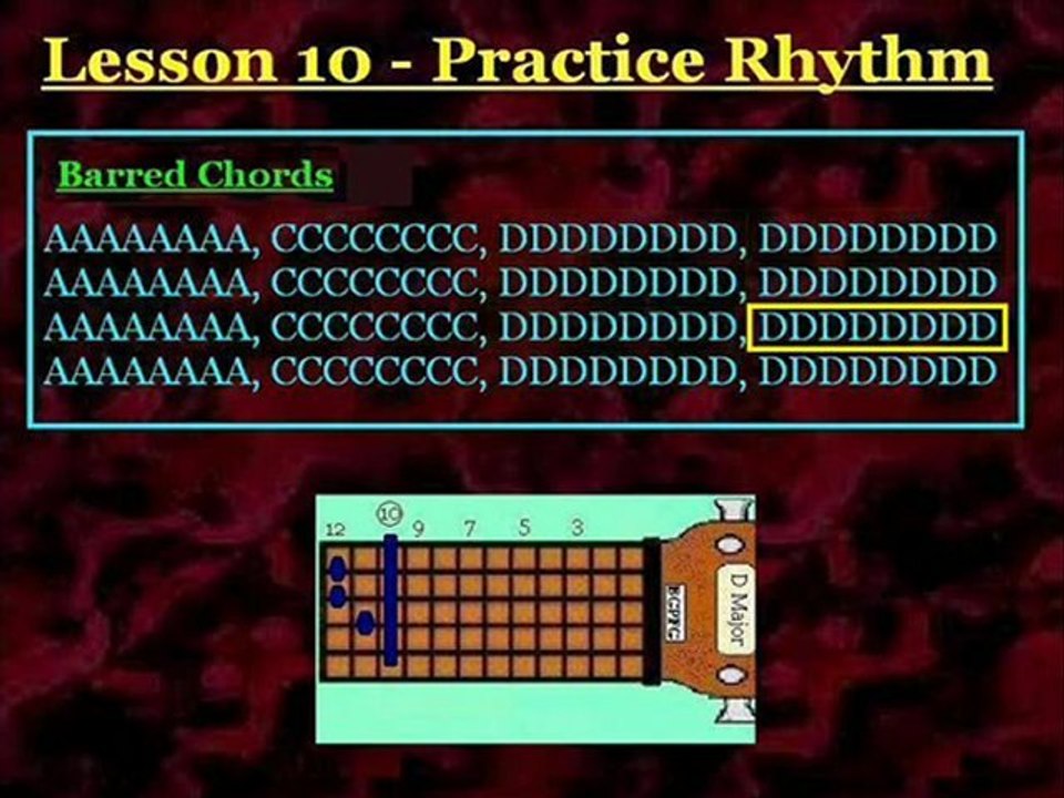 Rhythm - Reg, Barre & Sliding Chords *Slower* Christian Guitar