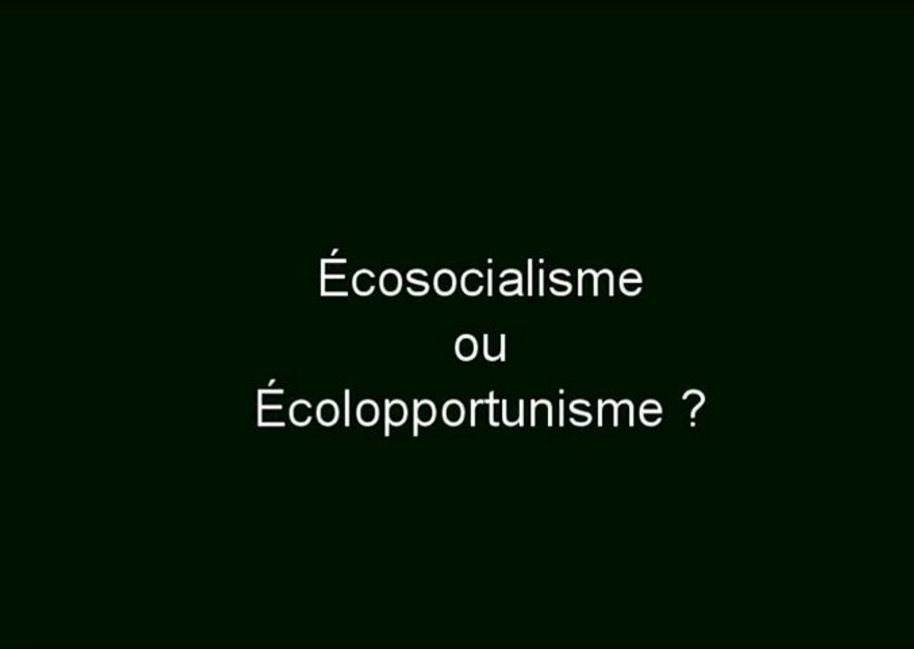 Écosocialisme ou Ecolopportunisme