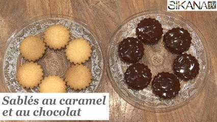 Dessert Noel : Sablés au chocolat et au caramel - HD