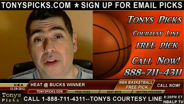 Milwaukee Bucks versus Miami Heat Pick Prediction NBA Pro Basketball Odds Preview 12-29-2012