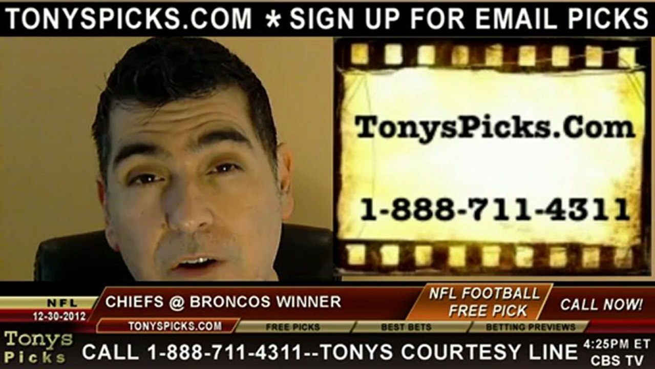 Denver Broncos versus Kansas City Chiefs Pick Prediction NFL Pro Football Odds Preview 12-30-2012