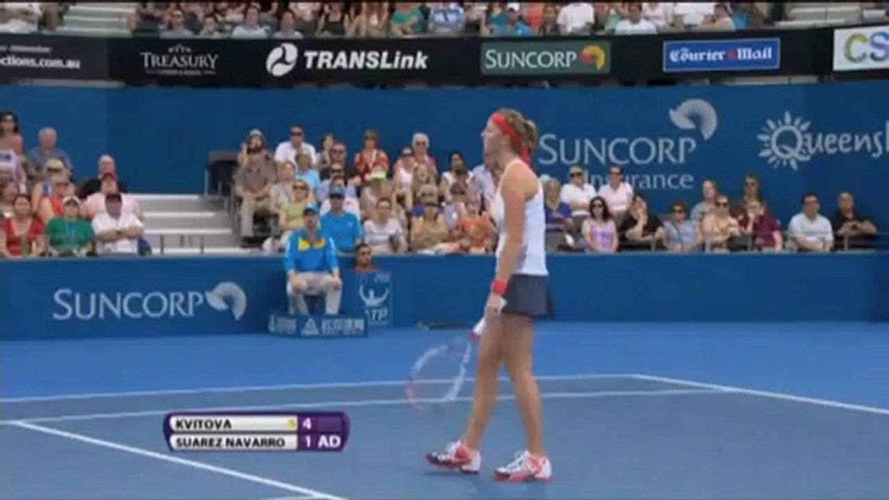 Brisbane: Kvitova gewinnt Break-Festival gegen Suarez Navarro