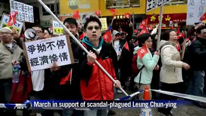 Thousands march in Hong Kong pro-government march