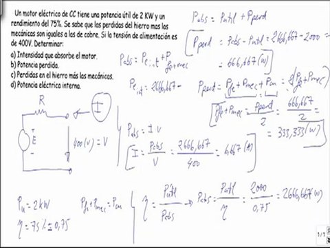Maquinas electricas calcular intensidad potencia perdida y potencia electrica