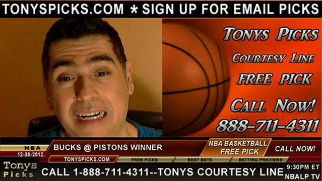 Detroit Pistons versus Milwaukee Bucks Pick Prediction NBA Pro Basketball Odds Preview 12-30-2012