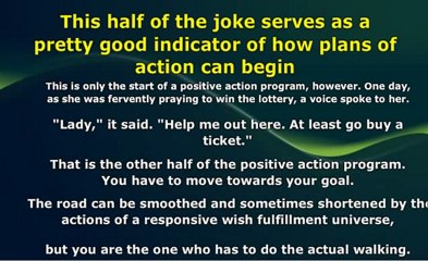 You Can't Get There From Here without a Positive Action Program