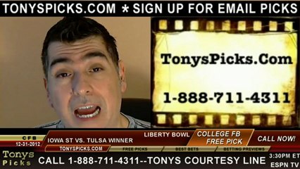 Tulsa Golden Hurricane versus Iowa St Cyclones Pick Prediction Liberty Bowl NCAA College Football 12-31-2012