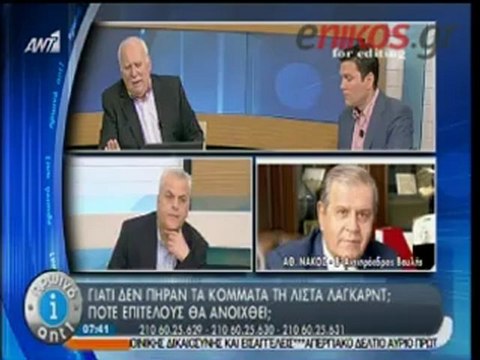 enikos.gr ΝΑΚΟΣ:ΘΑ ΔΟΘΟΥΝ ΤΑ ΟΝΟΜΑΤΑ ΠΟΛΙΤΙΚΩΝ ΑΝΤ1