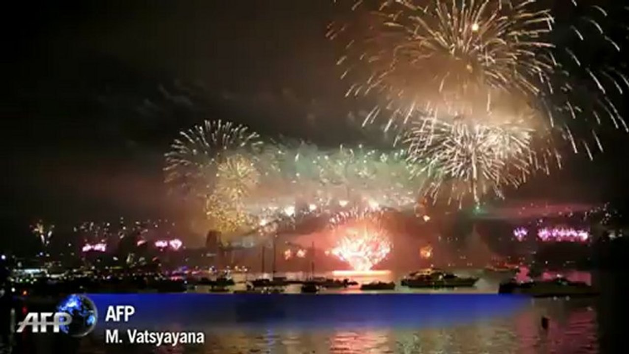 Feux d'artifice à Sydney en Australie pour le nouvel an