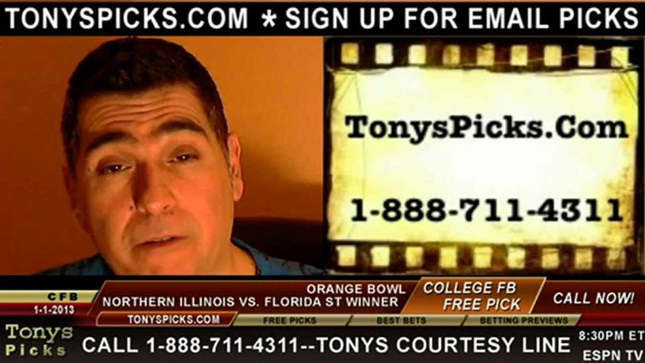 Florida St Seminoles versus Northern Illinois Huskies Pick Prediction Orange Bowl NCAA College Football Odds Preview 1-1-2013