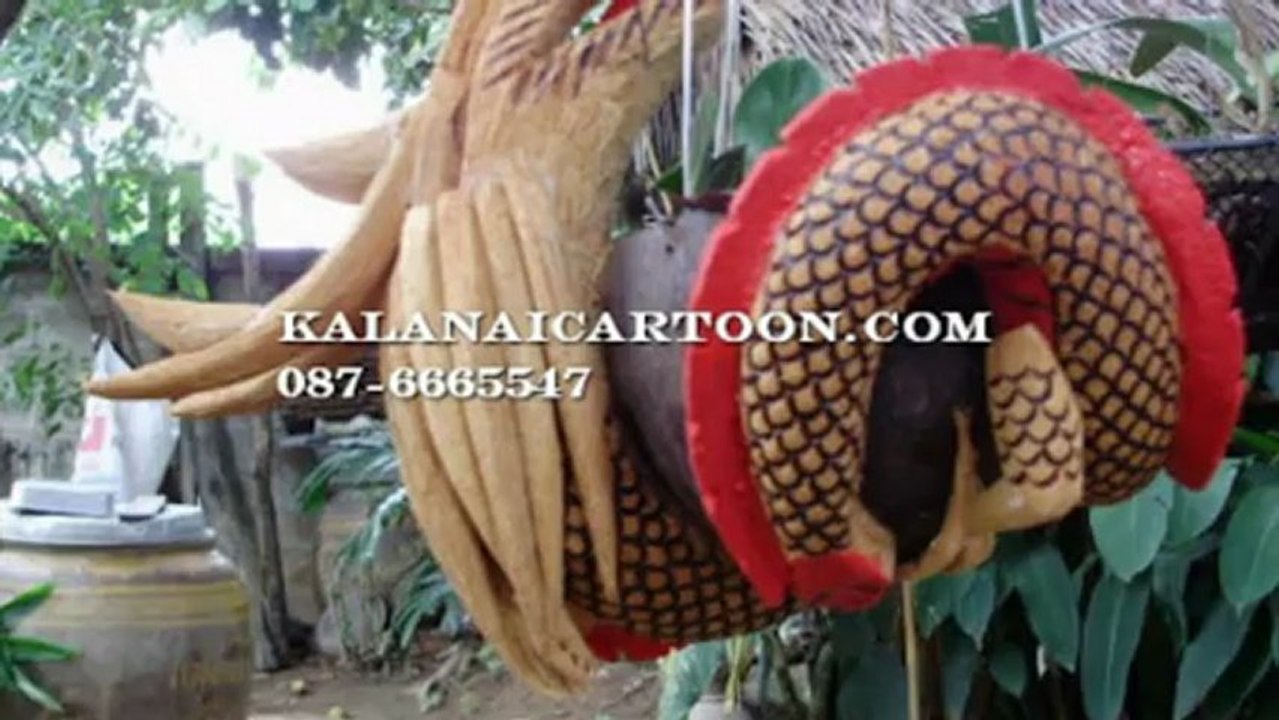 Dragon craft made from coconut shell