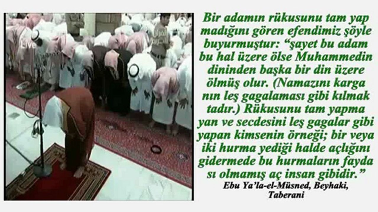 Rükunu yapılış şekli