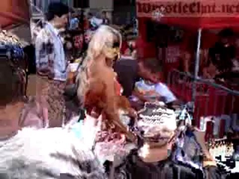 Jimmy V at WWE Axxess_ Maryse and Ted Dibiase Jr sign autographs