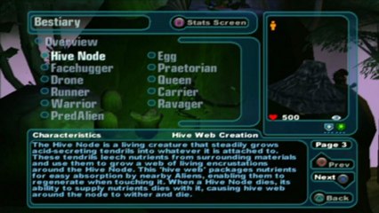 Let's Play Aliens versus Predator Extinction Bestiary - #011 - Aliens, Egg, Facehugger, Drone, Hive Node, Praetorian, Queen, Warrior