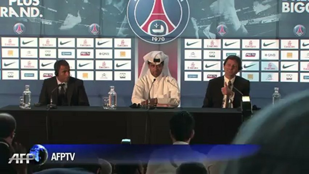 Foot: Lucas Moura, nouvel attaquant du PSG, présenté à la presse