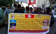 Jiye Sindh Muttahida Mahaz (JSMM) protest in-front of Karachi Press club...