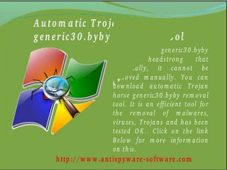 Uninstall Trojan horse generic30.byby : Guide to Uninstall with step by Step