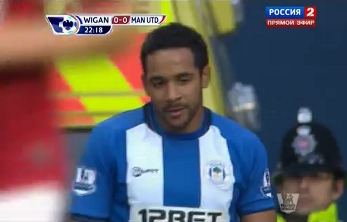 Футбол.Чемпионат Англии.21 тур. Уиган-Манчестер Юнайтед(01.01.2013) 1 тайм