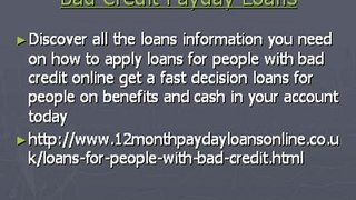 Loans for People with Bad Credit- Online Maintain with Benefits