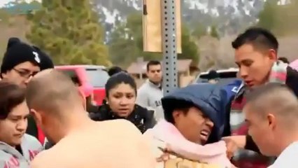 Regardez le sauvetage d'un lugeur tombé dans un lac gelé tourner au fiasco