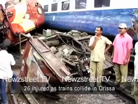 26 injured as trains collide in Orissa.mp4