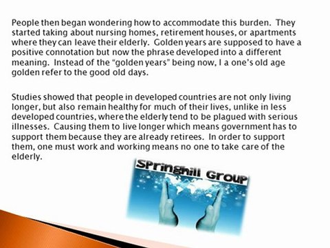 SPRINGHILL GROUP KOREA - Is Home for the Aged a Better Option