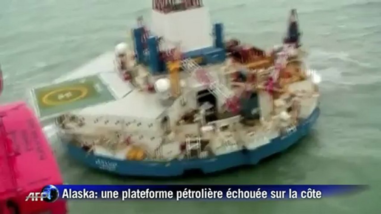 Une plateforme pétrolière échouée en Alaska