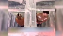 Quatre Chinois s'enferment 24 heures dans la glace