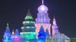 Ice and Snow Theme Park in China Attracts Tourists During New Year Holiday
