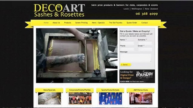 Prize products and banners in Wellington