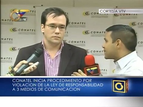 Conatel abrió procedimientos administrativos contra 3 medios que no se pegaron a cadena del 3 de enero