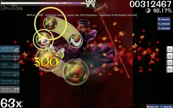 (Osu) 07th Expansion - Happiness of Marionette [Normal] viele fails