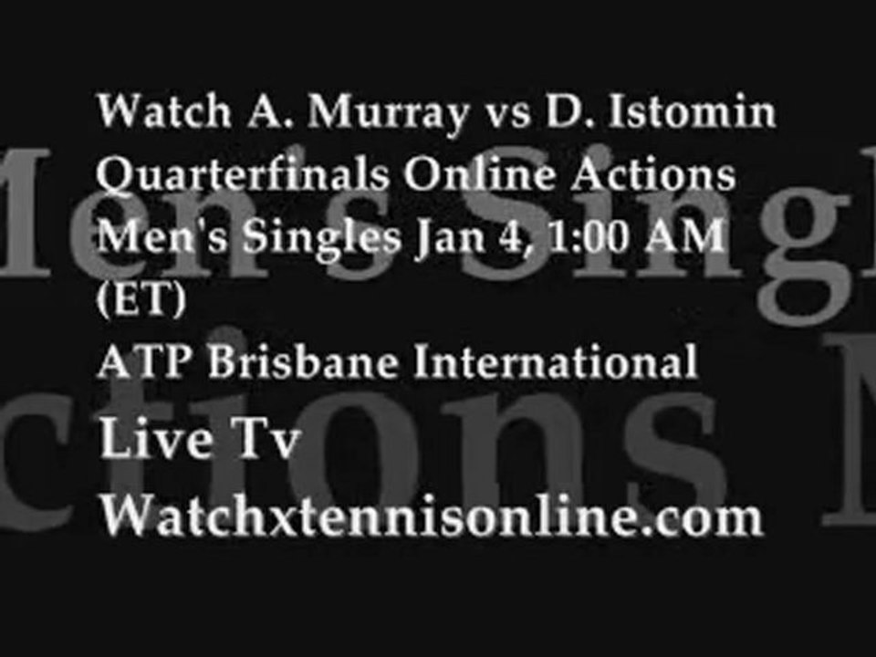 D. Istomin vs Murray Brisbane International Quarterfinals Live Jan 4, 1:00 AM (ET)