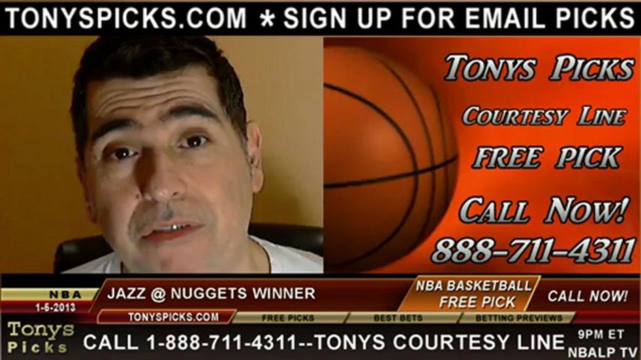 Denver Nuggets versus Utah Jazz Pick Prediction NBA Pro Basketball Odds Preview 1-5-2012