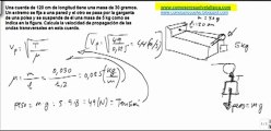 Fisica  movimiento ondulatorio velocidad propagacion ondas en cuerda con peso