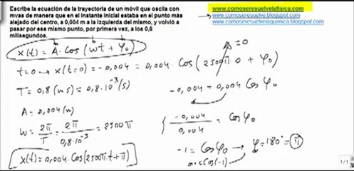 Fisica movimiento oscilatorio mvas escribir ecuacion de trayectoria