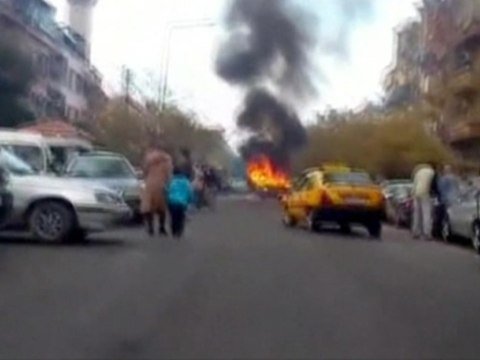 Flames on the streets of Damascus