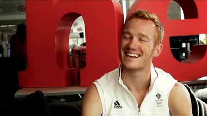 Greg Rutherford at the heat towers