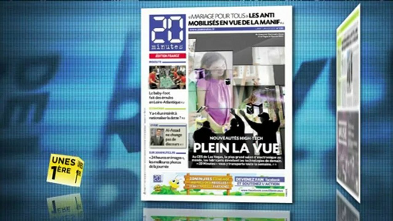 Revue de presse Unes 1ère - 07 janvier 2013