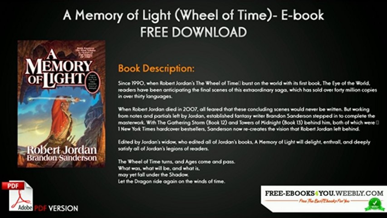 A Memory of Light (Wheel of Time) Ebook Free Download! video Dailymotion