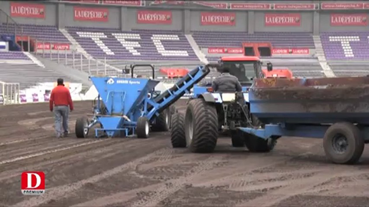 Nouvelle pelouse au Stadium