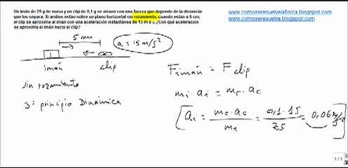 Fisica dinamica aceleracion de un iman y un clip